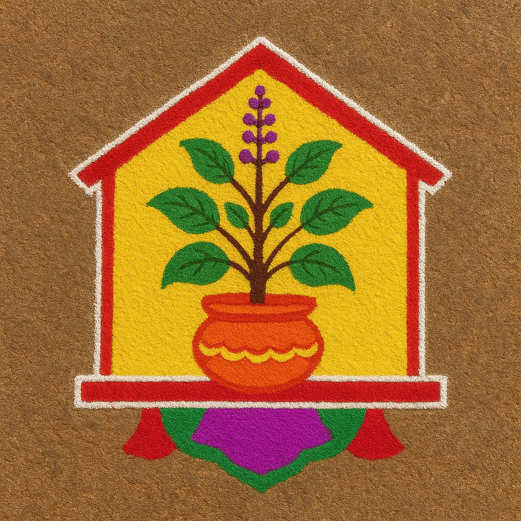 tulsi vivah rangoli