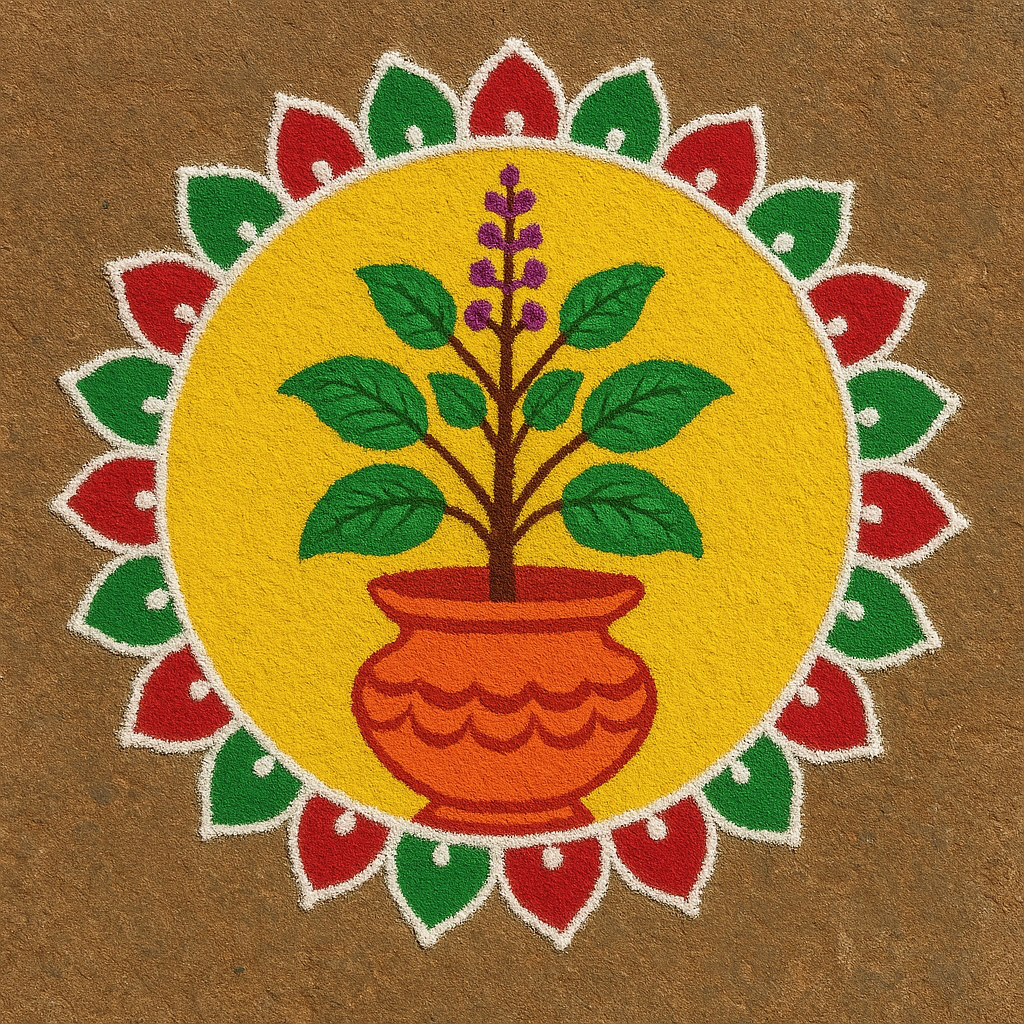 tulsi vivah rangoli